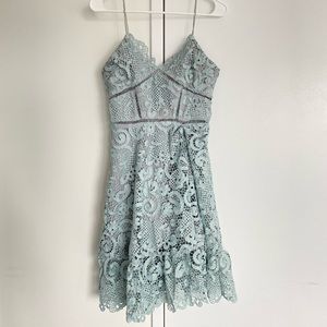 Self Portrait Blue Lace Midi Dress